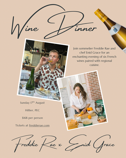 Wines Pairing Dinner with Enid Grace - Sunday 17th August