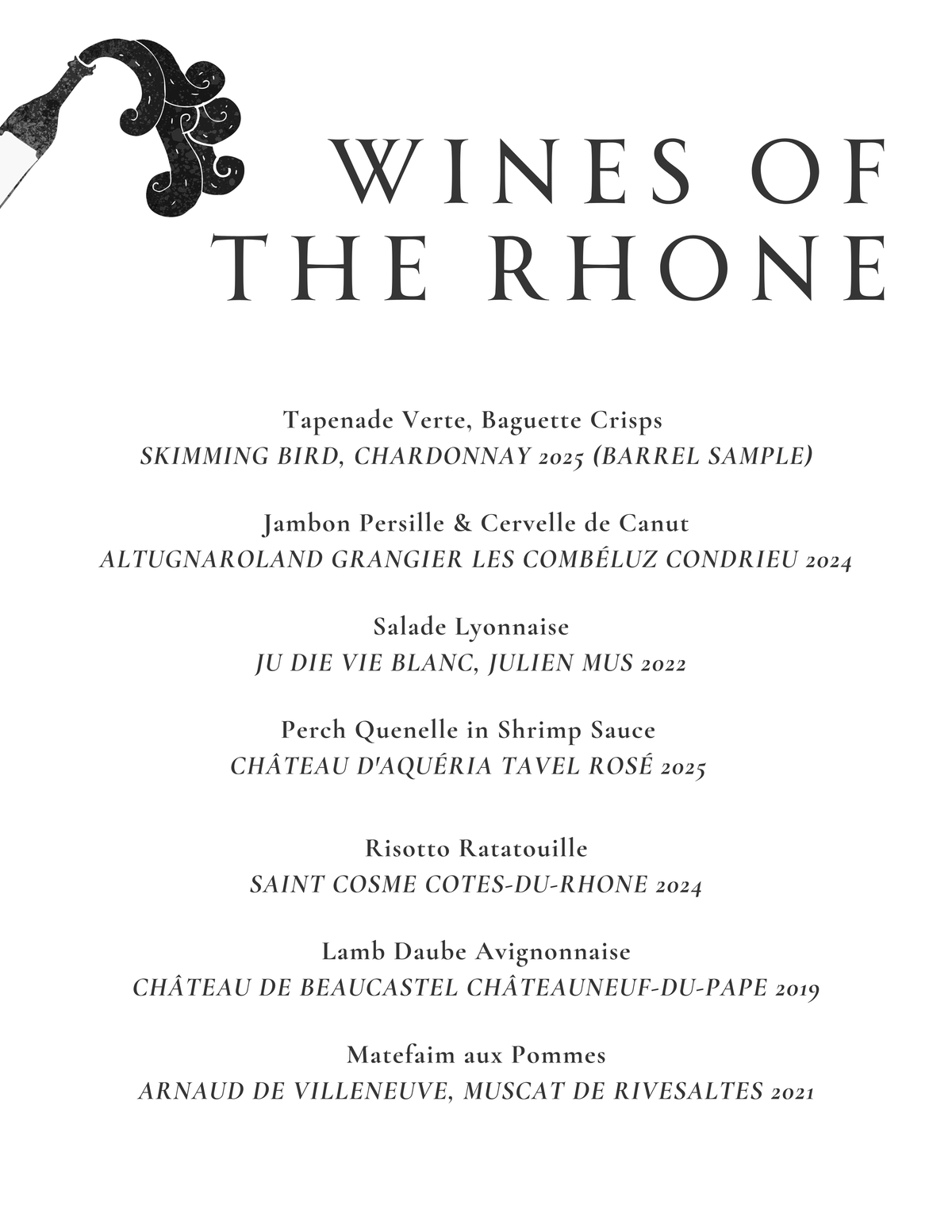 Rhone Valley Wine Dinner with Enid Grace - Friday 18th September