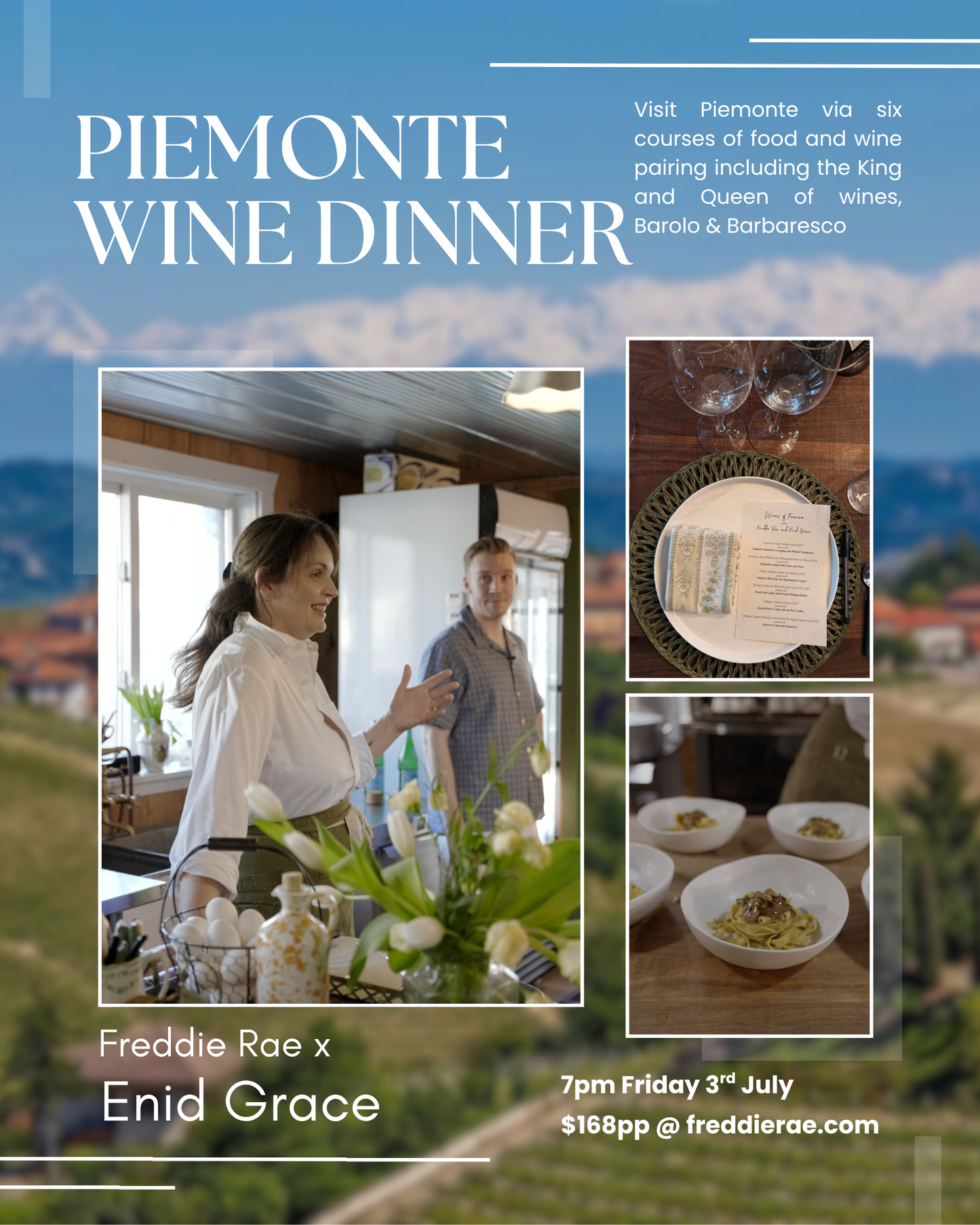 Wines of Piemonte Dinner with Enid Grace - Friday 3rd July