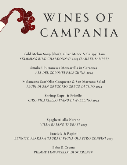 Wines of Campania Dinner with Enid Grace - Saturday 6th June