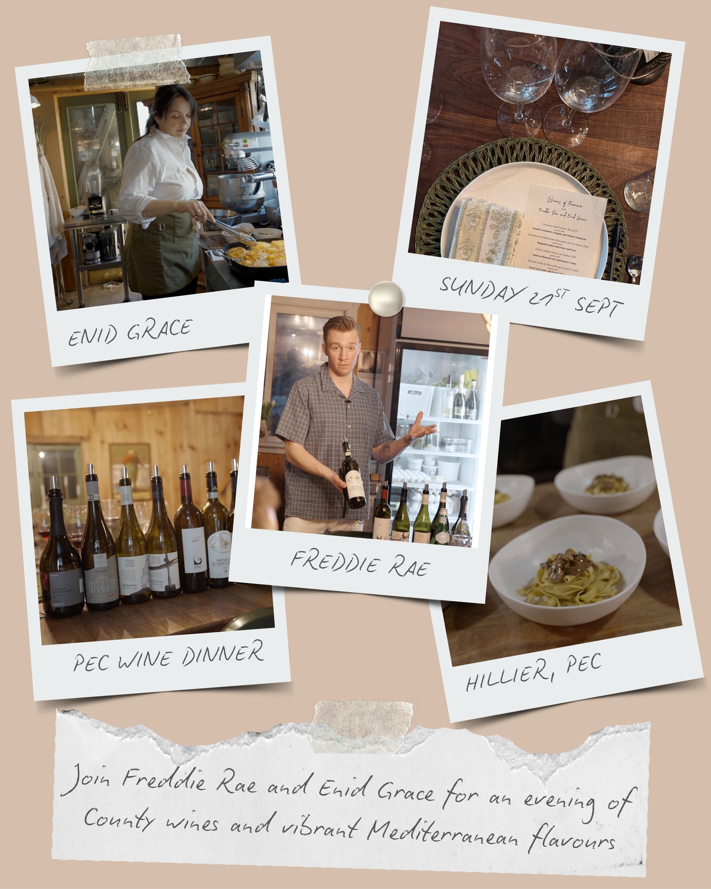 Wines of Prince Edward County Dinner with Enid Grace - Sunday 21st Sept